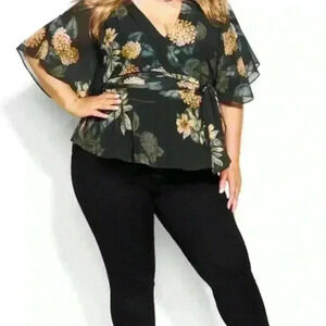 City Chic Hydrangea  XS Size 14 NWT